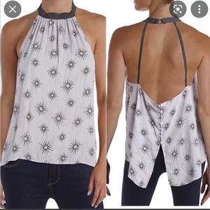 NWT! Free People lavender sun printer halter top